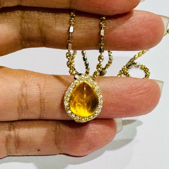 Elegant Citrine Yellow Birthstone Urn pendant GRA Certified, Keepsake Ash holder - Picture 1 of 9